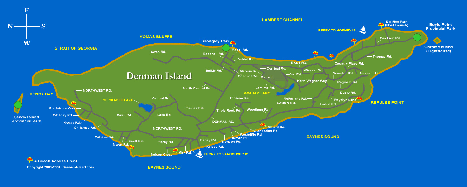 Denman Island Map